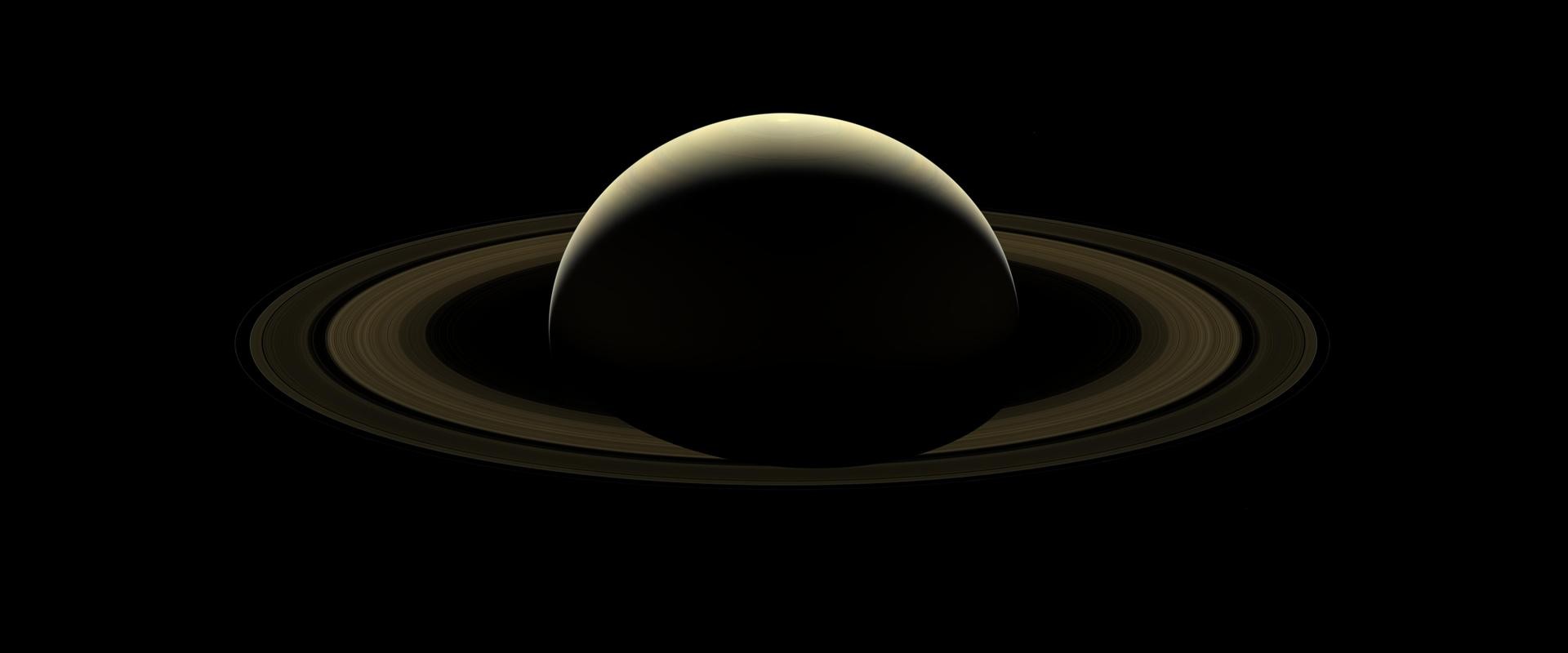 Cassini’s last full natural-color mosaic of Saturn and the rings, two days before atmospheric entry